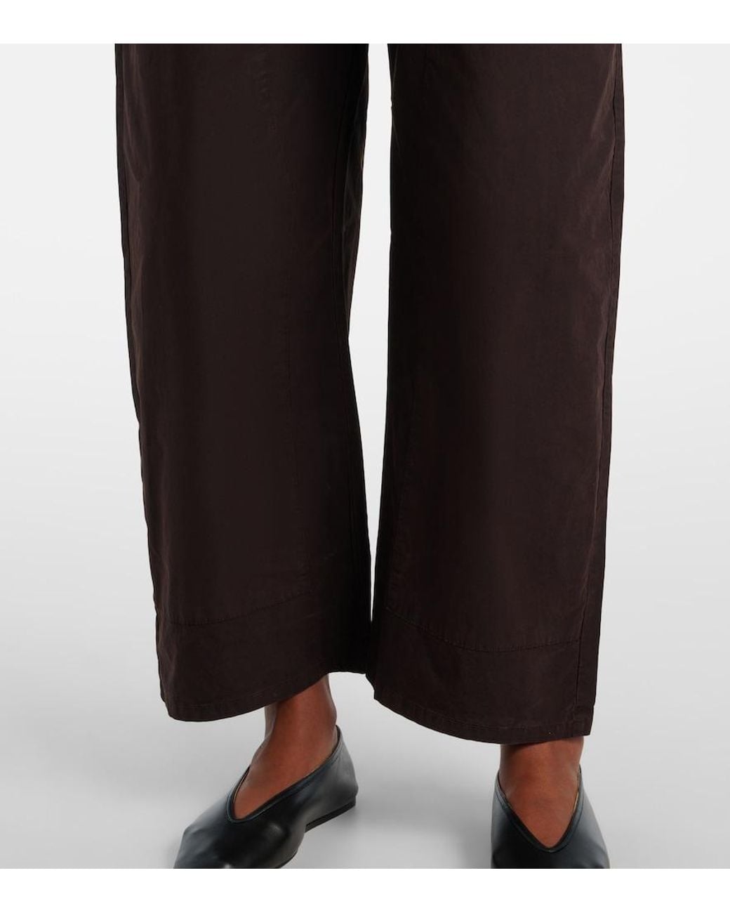 Leset Black Kyoto Cotton Wide-Leg Pants