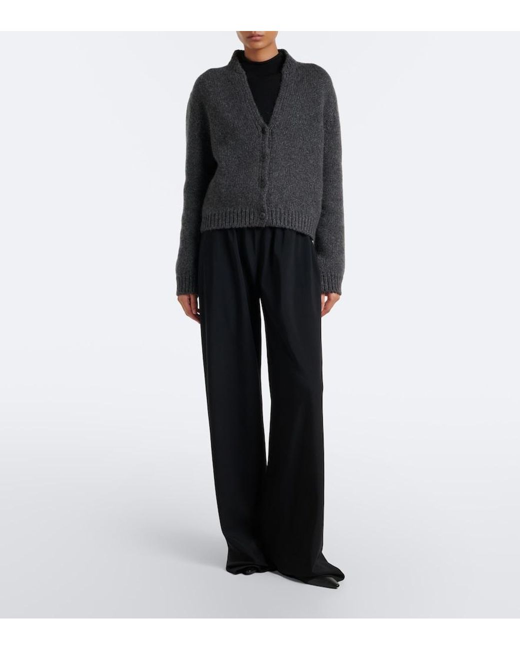 The Row Blue Gala Wool Wide-Leg Pants