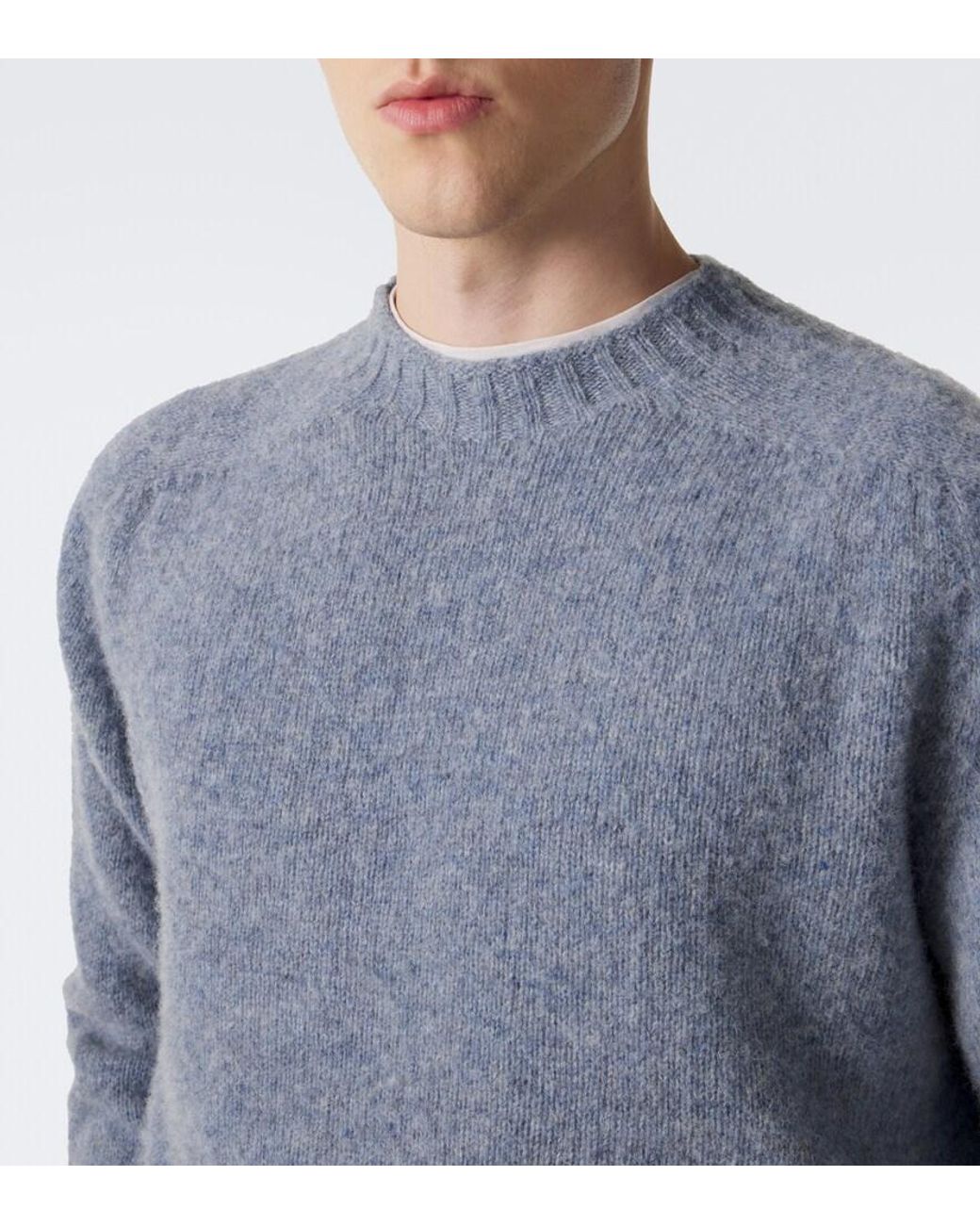 Sunspel Blue Wool Sweater for men