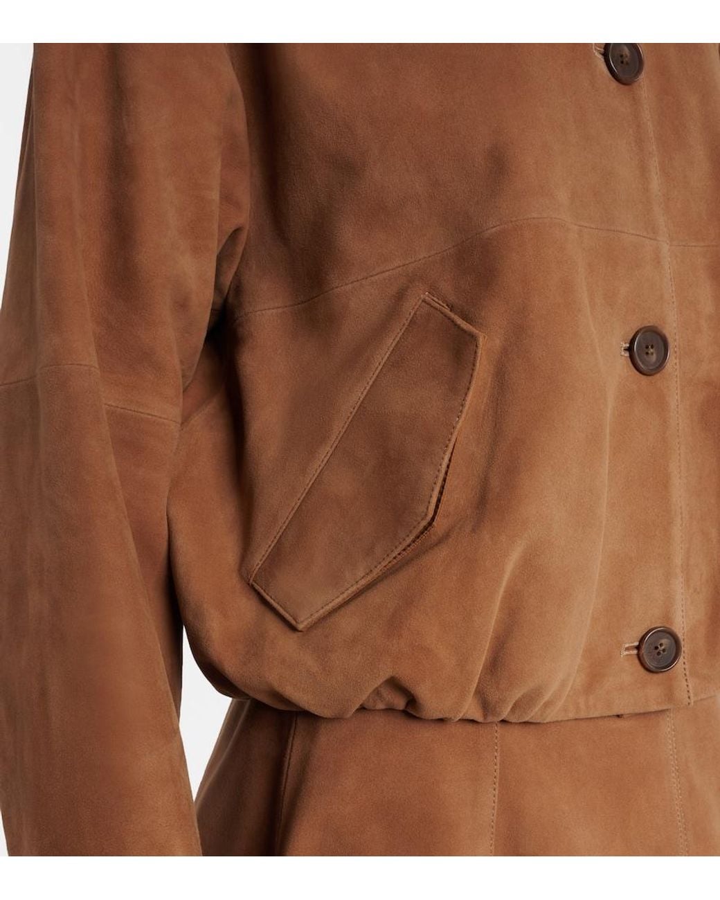 Jonathan Simkhai Brown Jacke Marley Aus Veloursleder