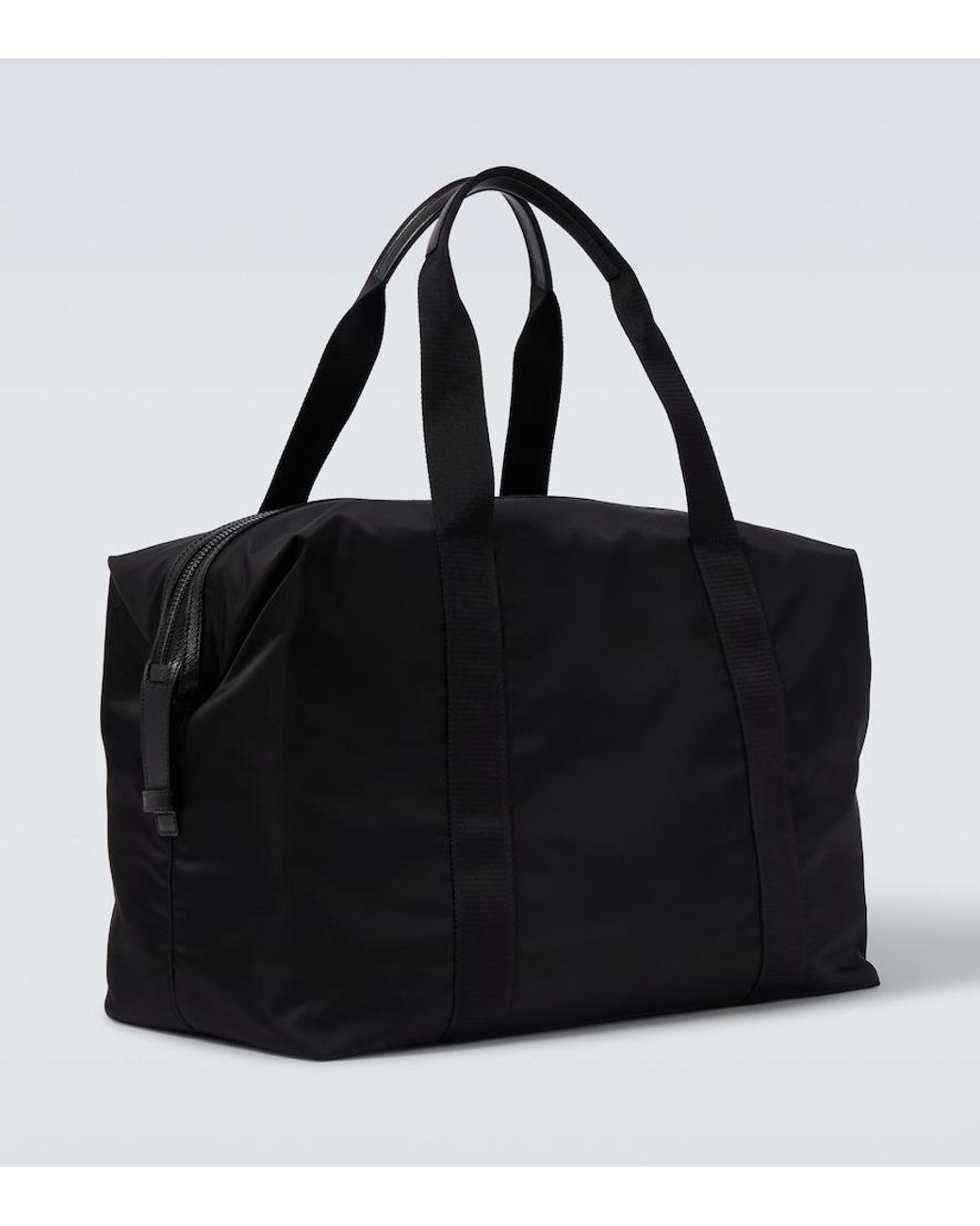 Prada Black Re-Nylon Leather-Trimmed Duffel Bag for men