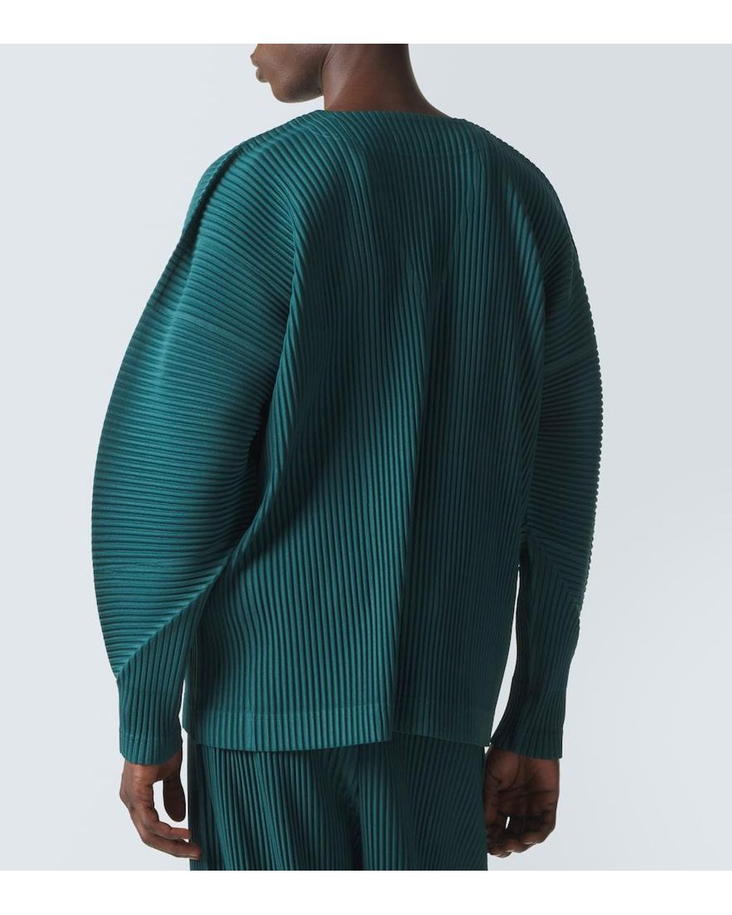 Homme Plissé Issey Miyake Green Color Pleats Blouson Jacket for men