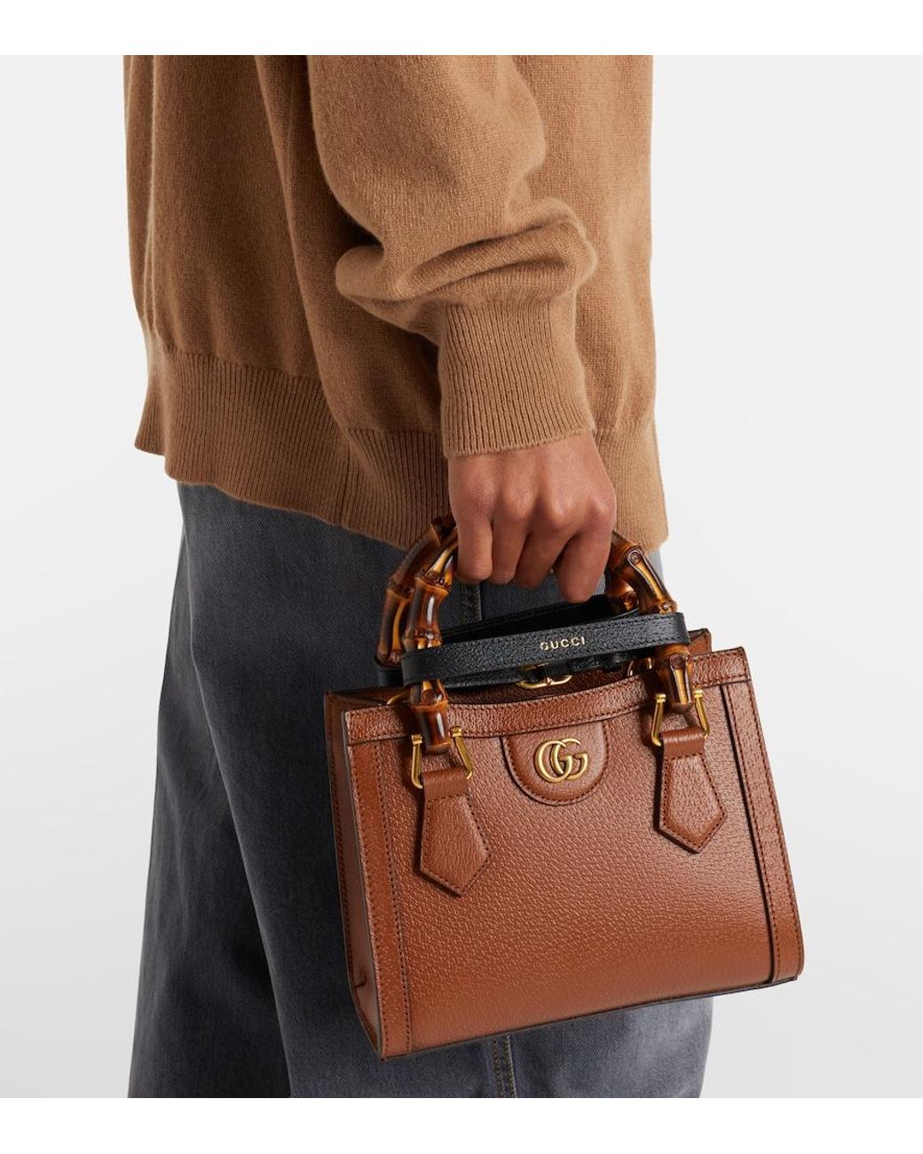 Gucci Brown Diana Small Leather Top-Handle Bag