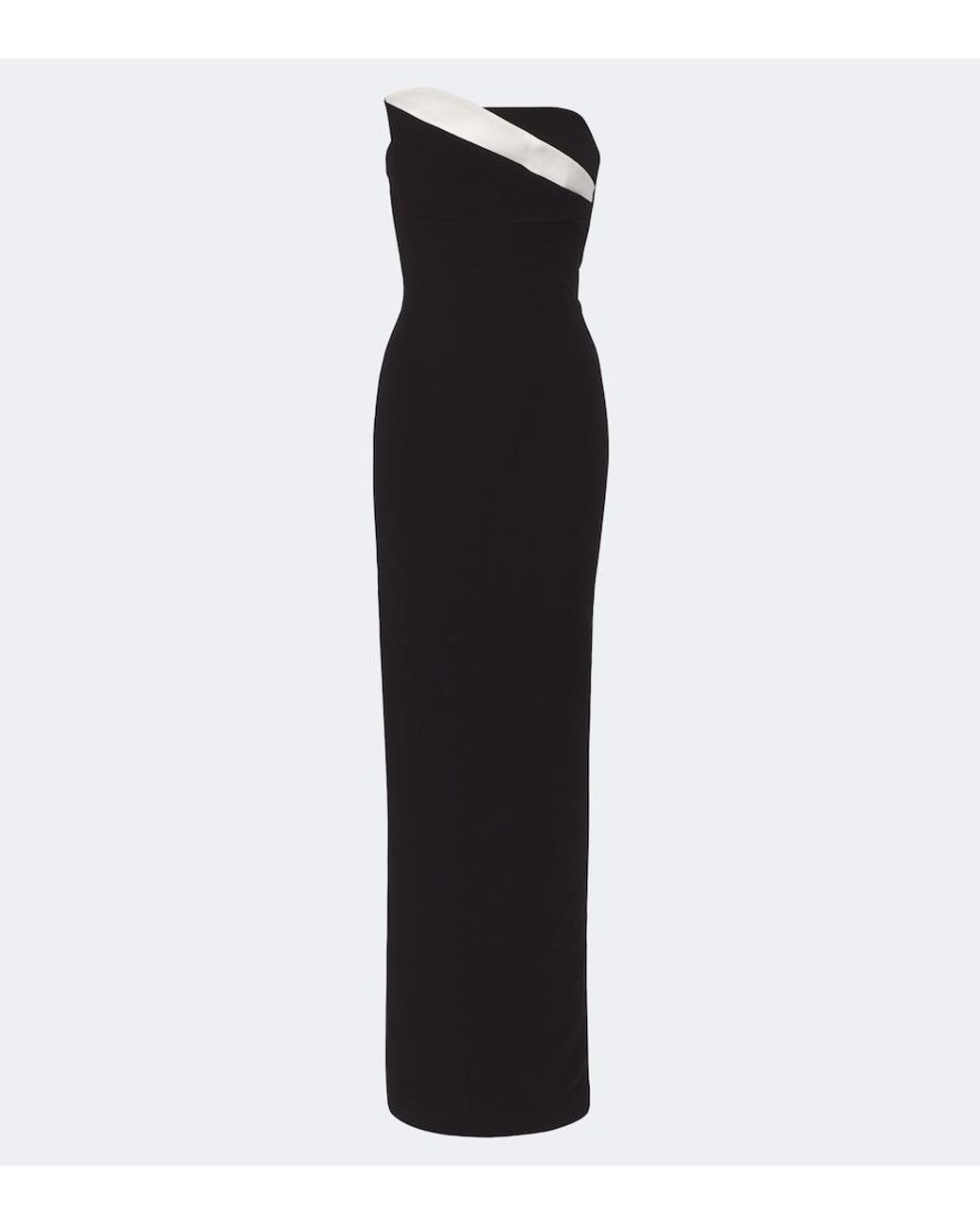 Roland Mouret Black Draped Bustier Gown