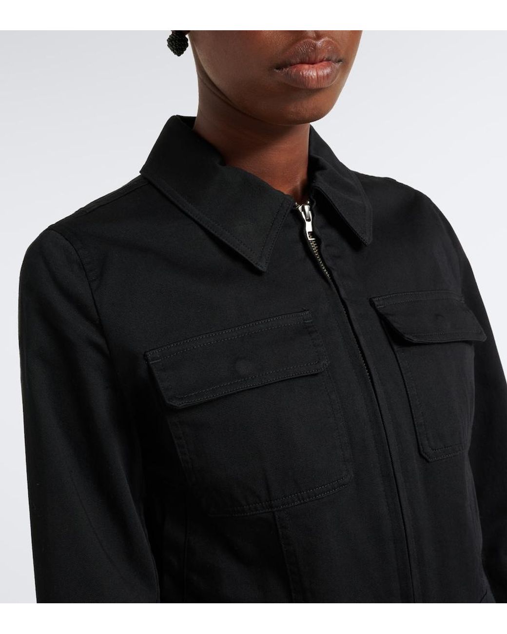 Chaqueta Cropped De Algodon Vince de color Black
