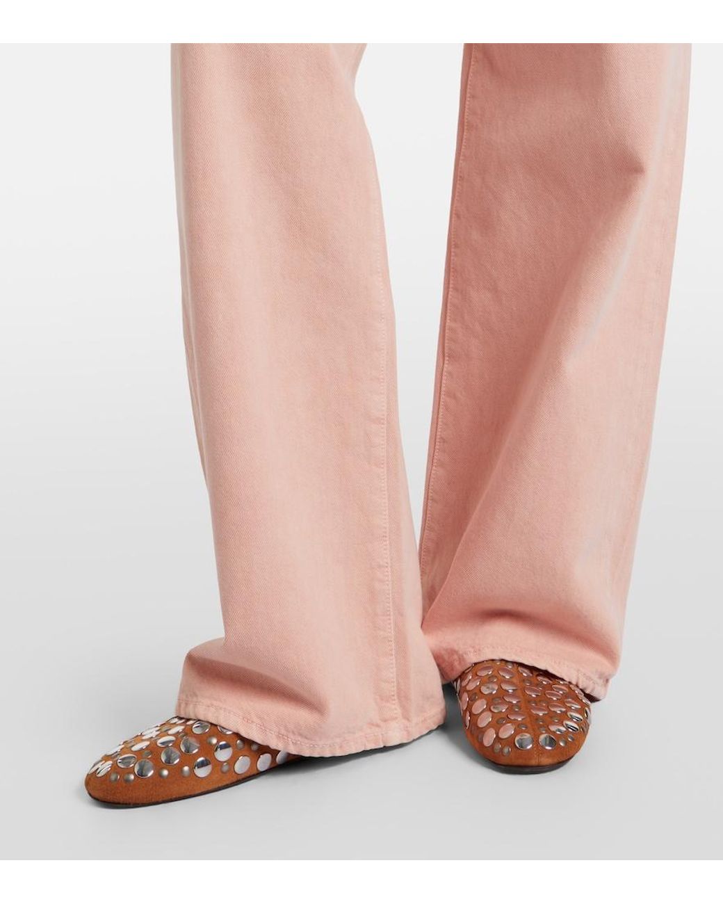 SLVRLAKE Denim Pink Mica Wide-Leg Jeans