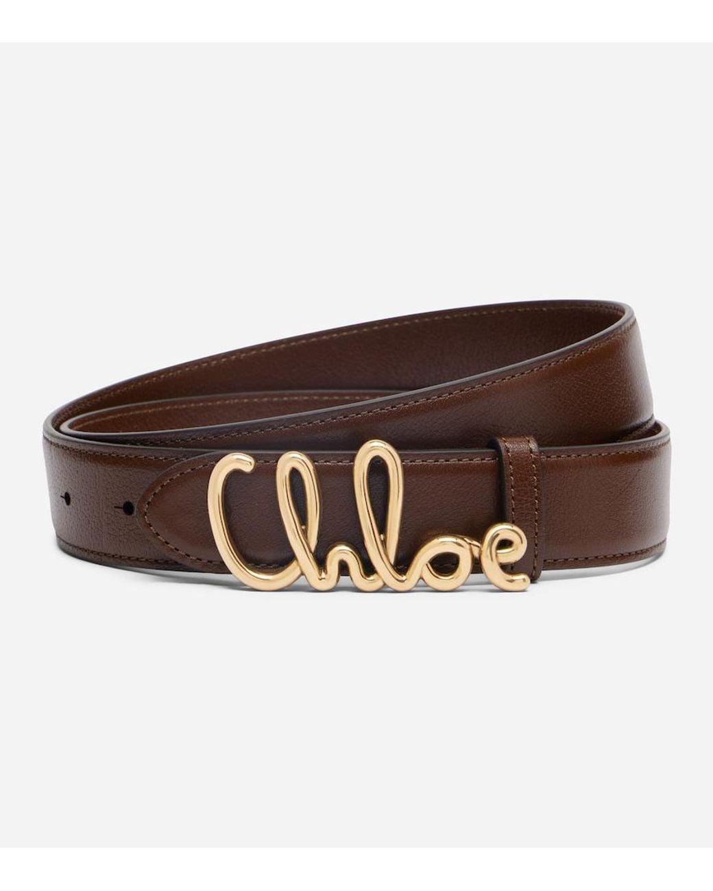 Chloé Brown Iconic Embellished Leather Belt