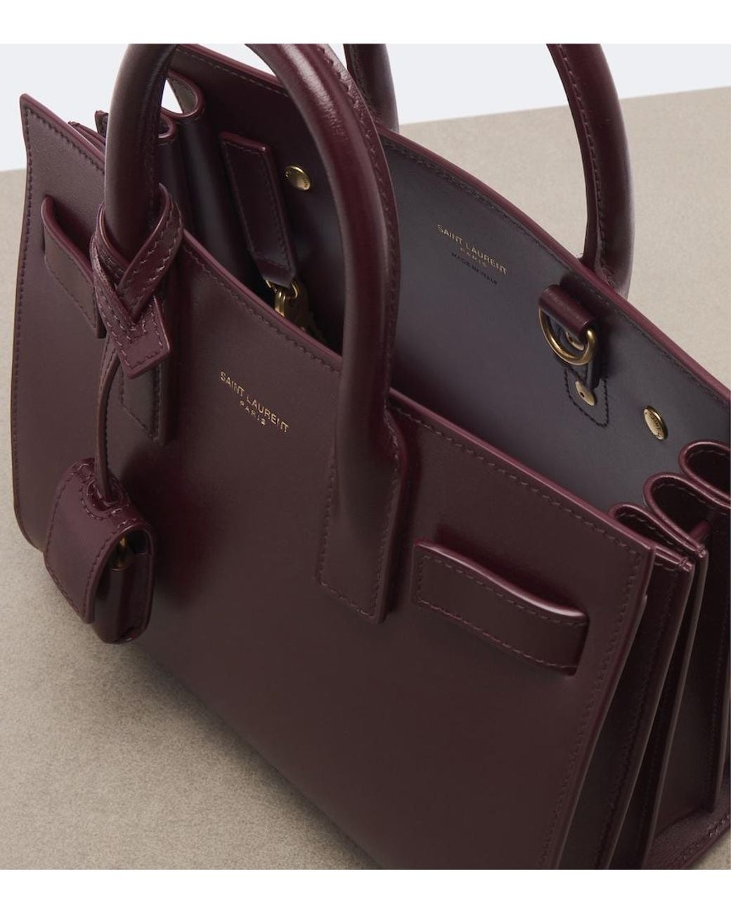 Saint Laurent Red Sac De Jour Small Leather Top-Handle Bag