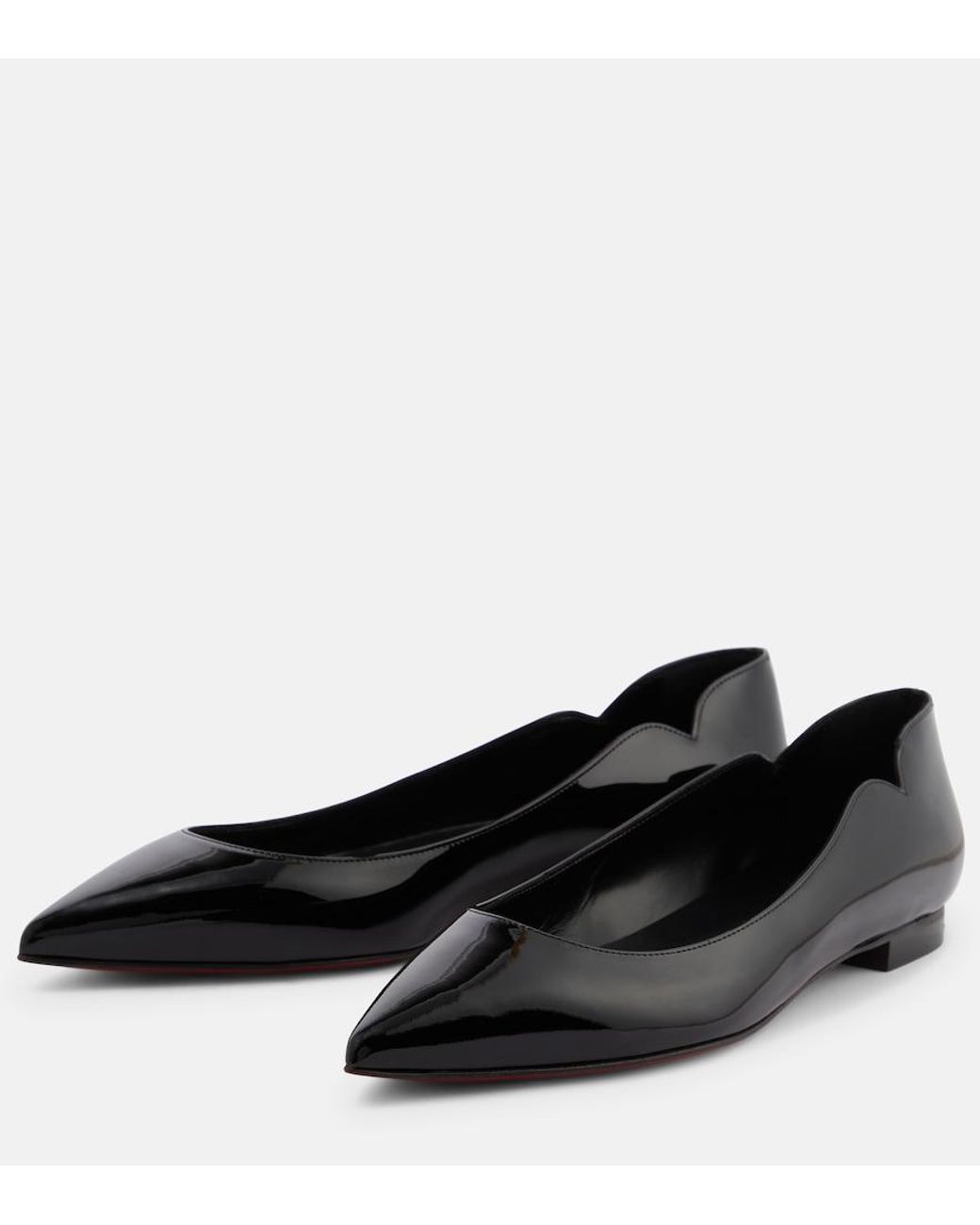 Christian Louboutin Black Hot Chickita Patent Flat