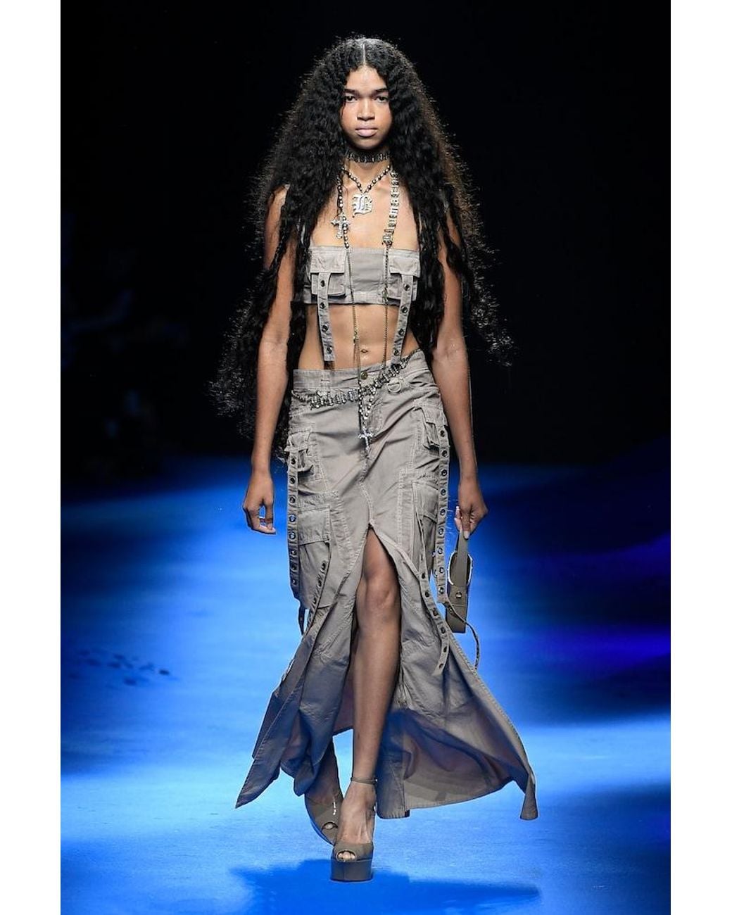 Blumarine Natural Denim Crop Top