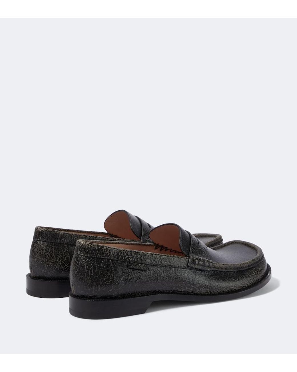 Loewe Black Campo Leather Penny Loafers for men