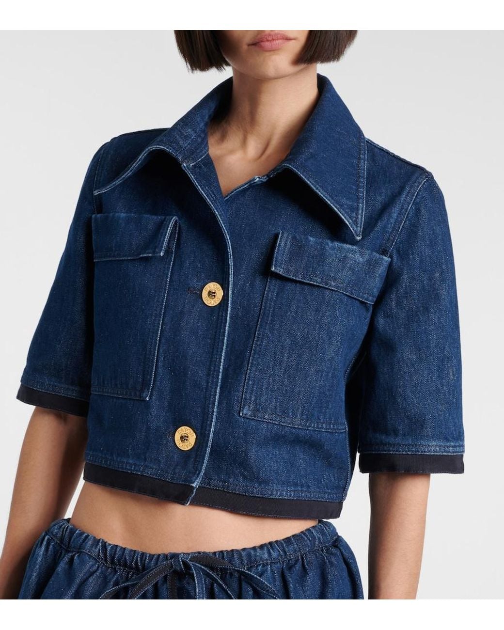 Patou Blue Cropped Denim Jacket