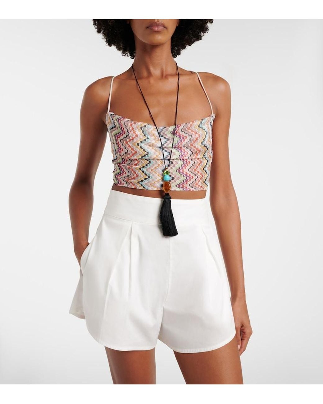 Missoni White Zigzag Crop Top