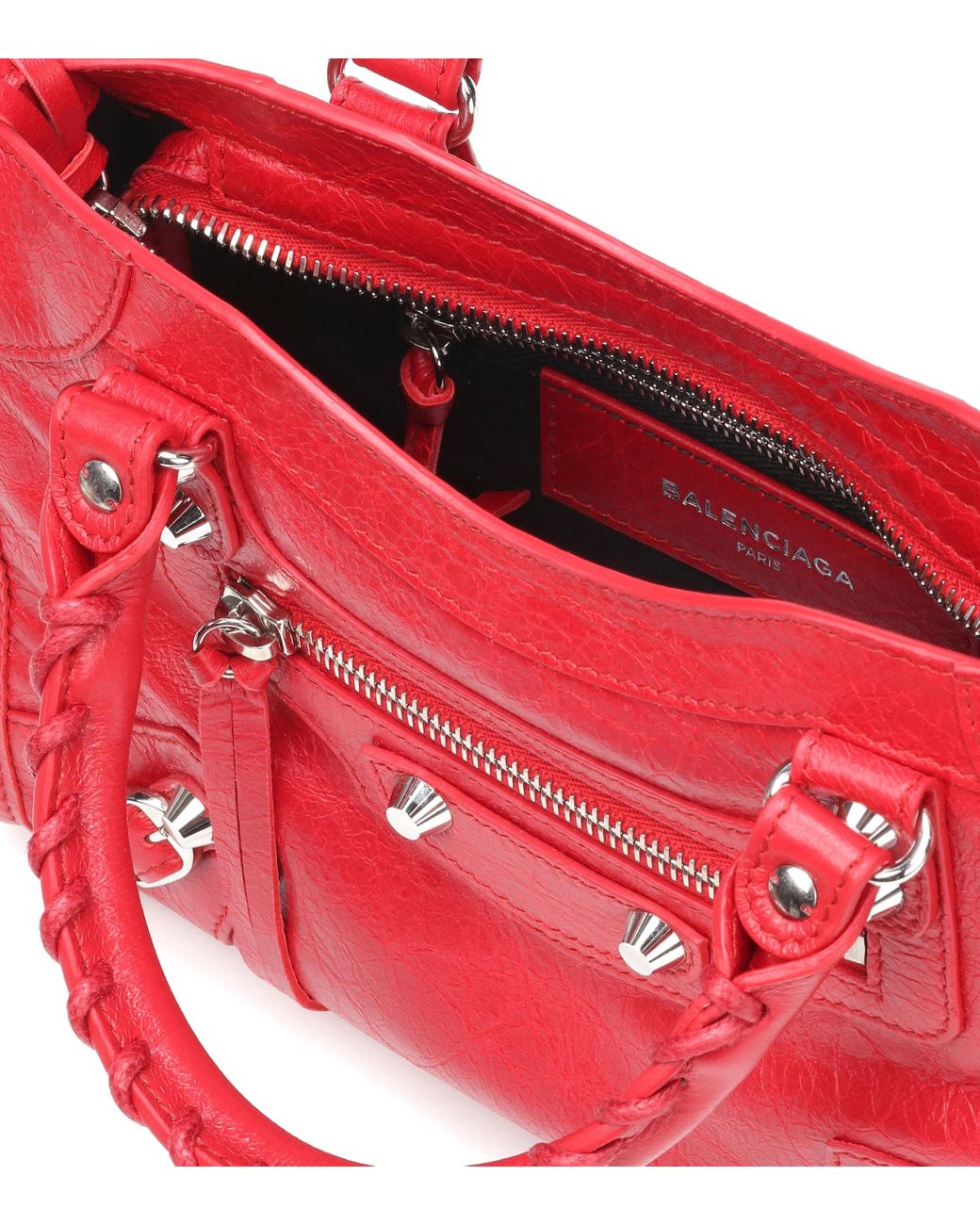 Balenciaga Classic City Mini Leather Tote in Red | Lyst