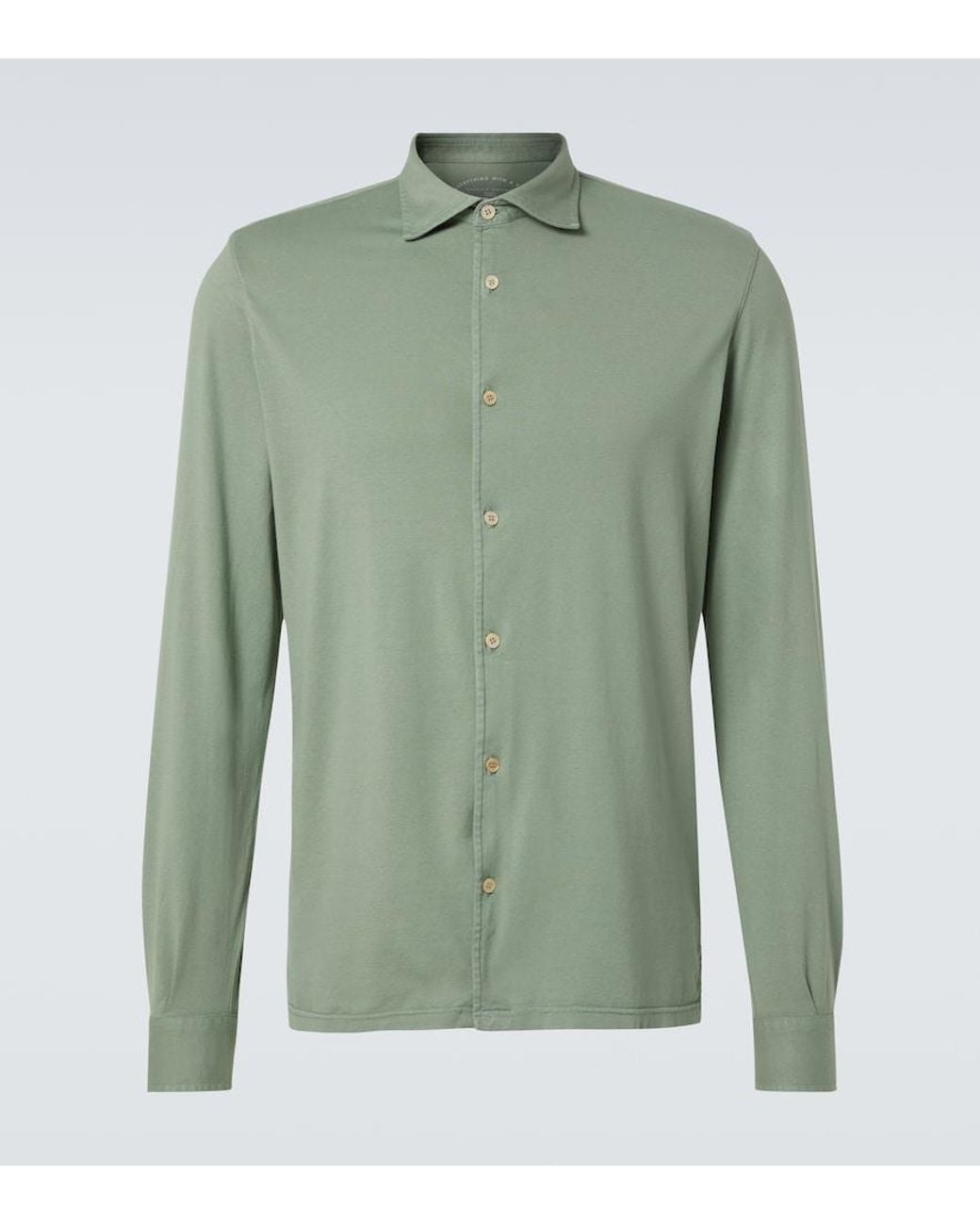 Fedeli Green Cotton Shirt for men