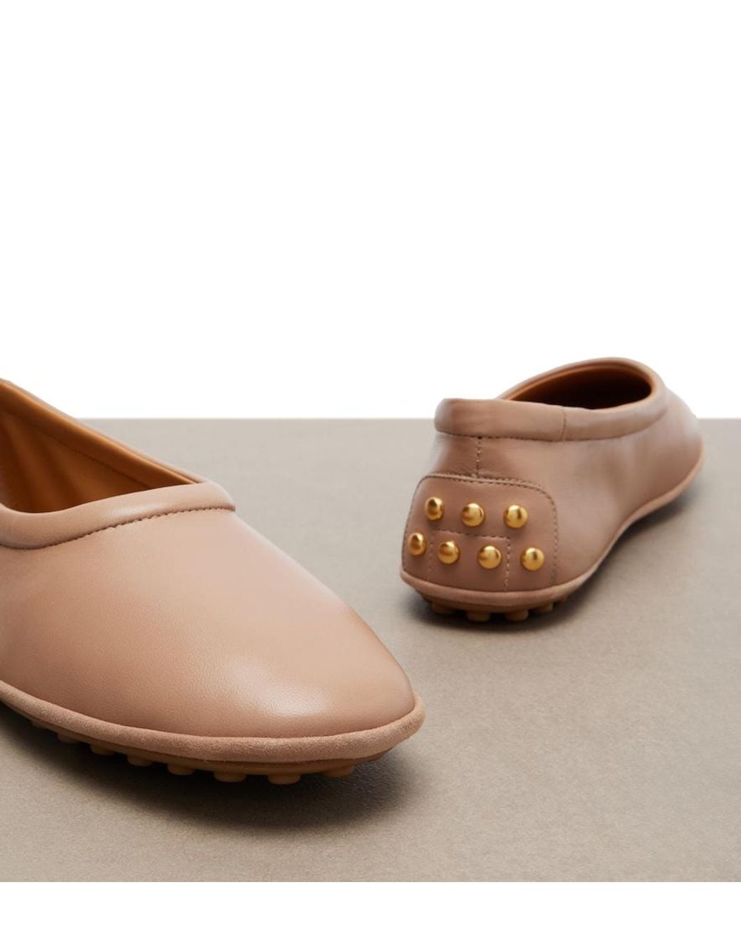 Tod's Brown Leather Ballet Flats