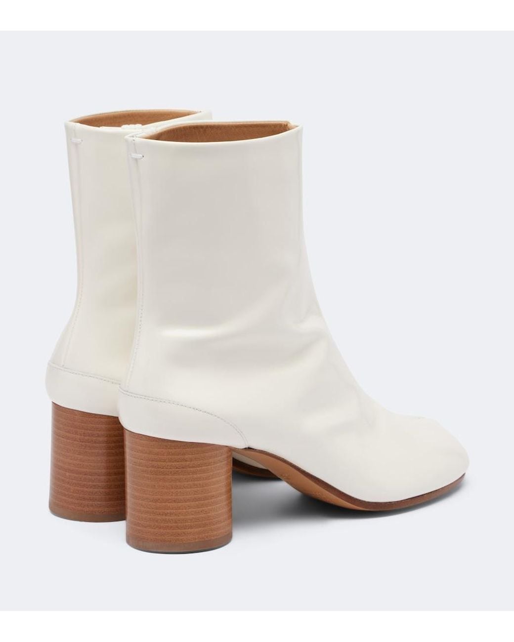 Maison Margiela White Tabi Leather Ankle Boots