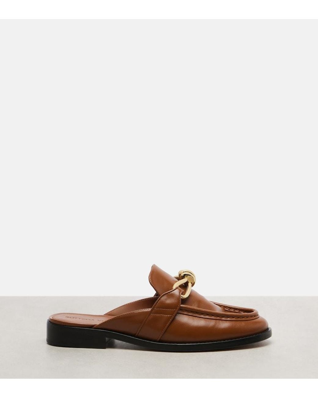 Bottega Veneta Brown Astaire Knot Leather Mules