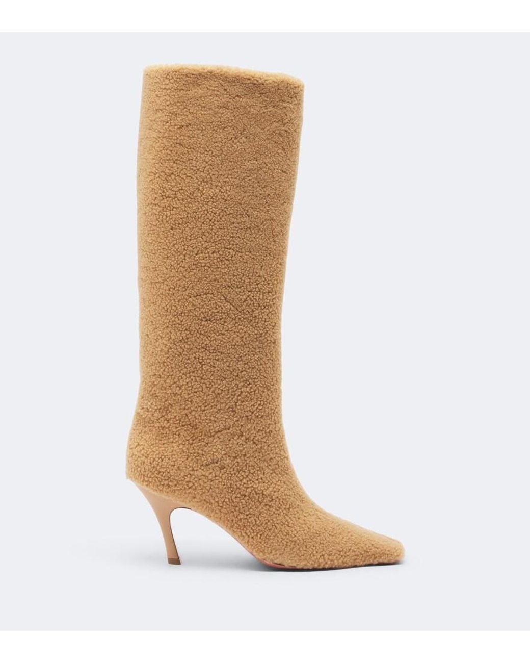 AMINA MUADDI Brown Mona Shearling Knee-High Boots