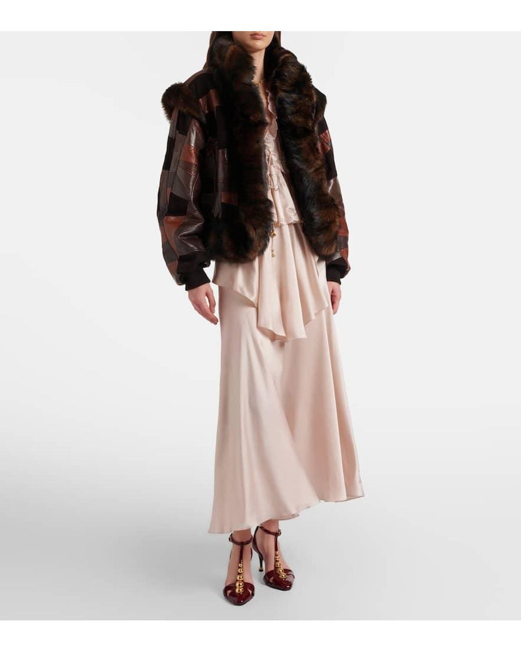 Chloé Pink Top Aus Seidensatin Mit Spitze