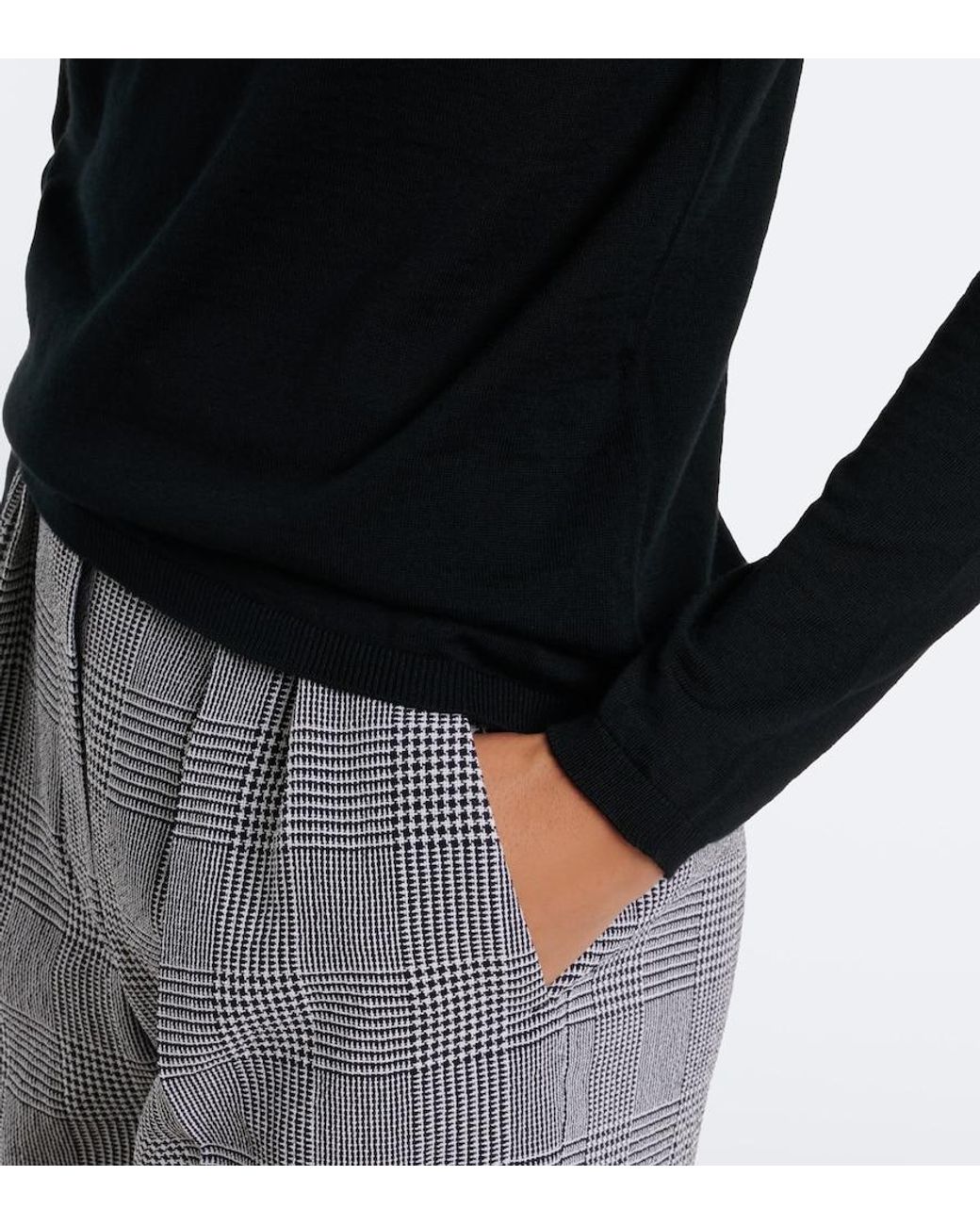 Max Mara Black Virgin Wool Turtleneck Sweater