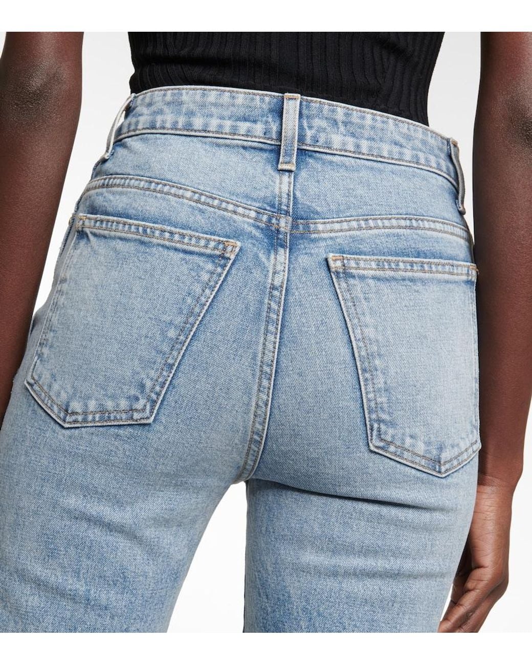 Khaite Blue High-rise Straight Jeans