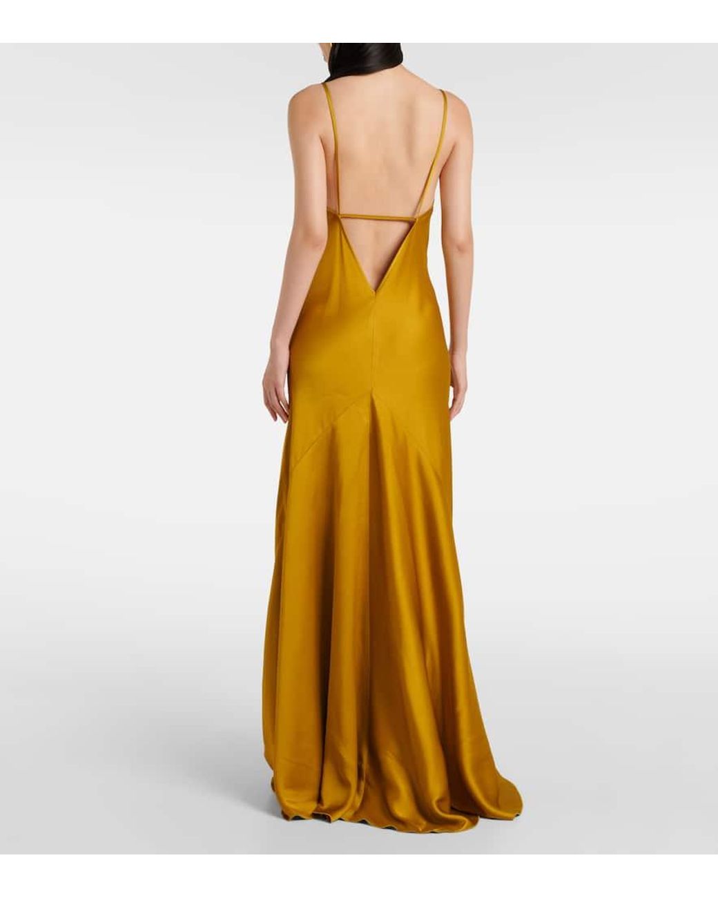 Victoria Beckham Yellow Slipdress Aus Crepe