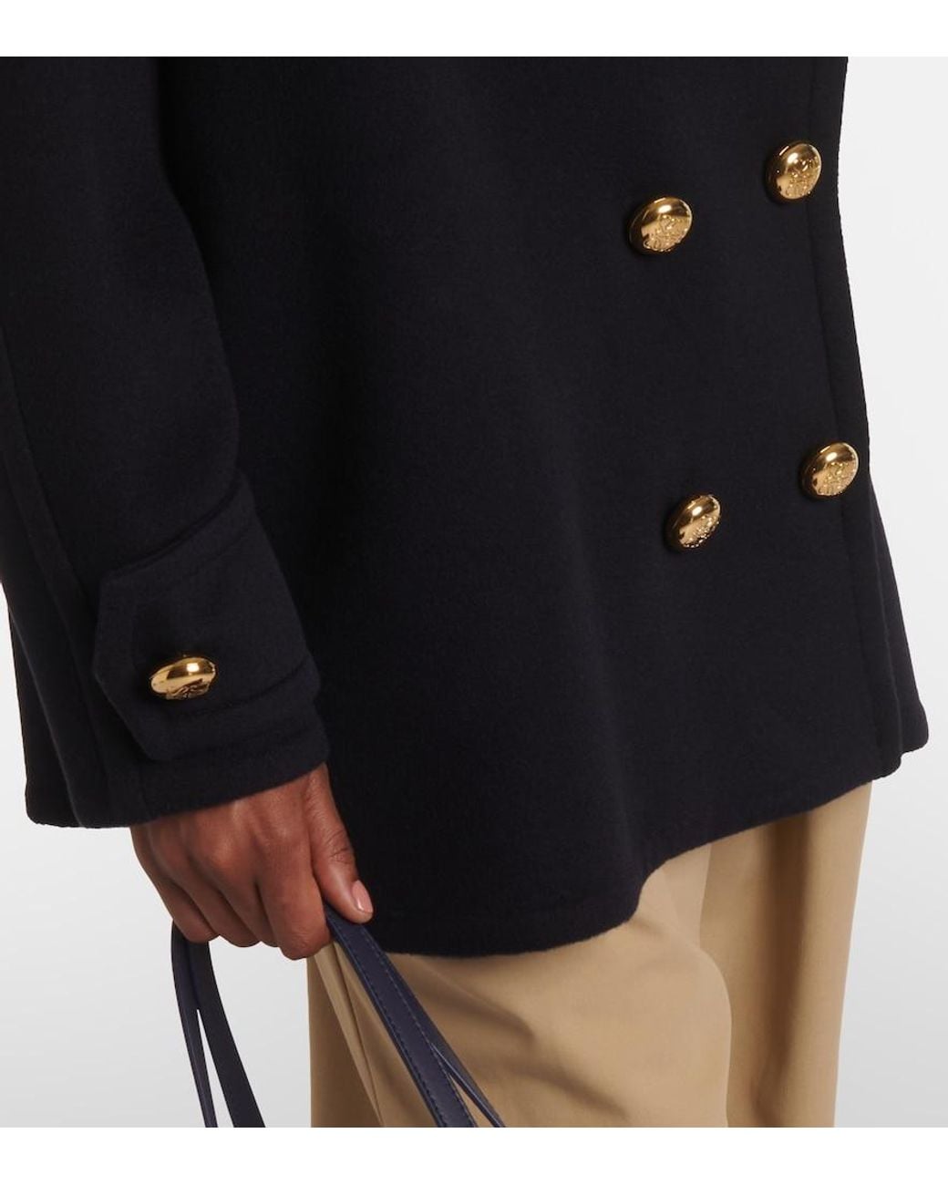 Loewe Blue Pebble Wool Peacoat