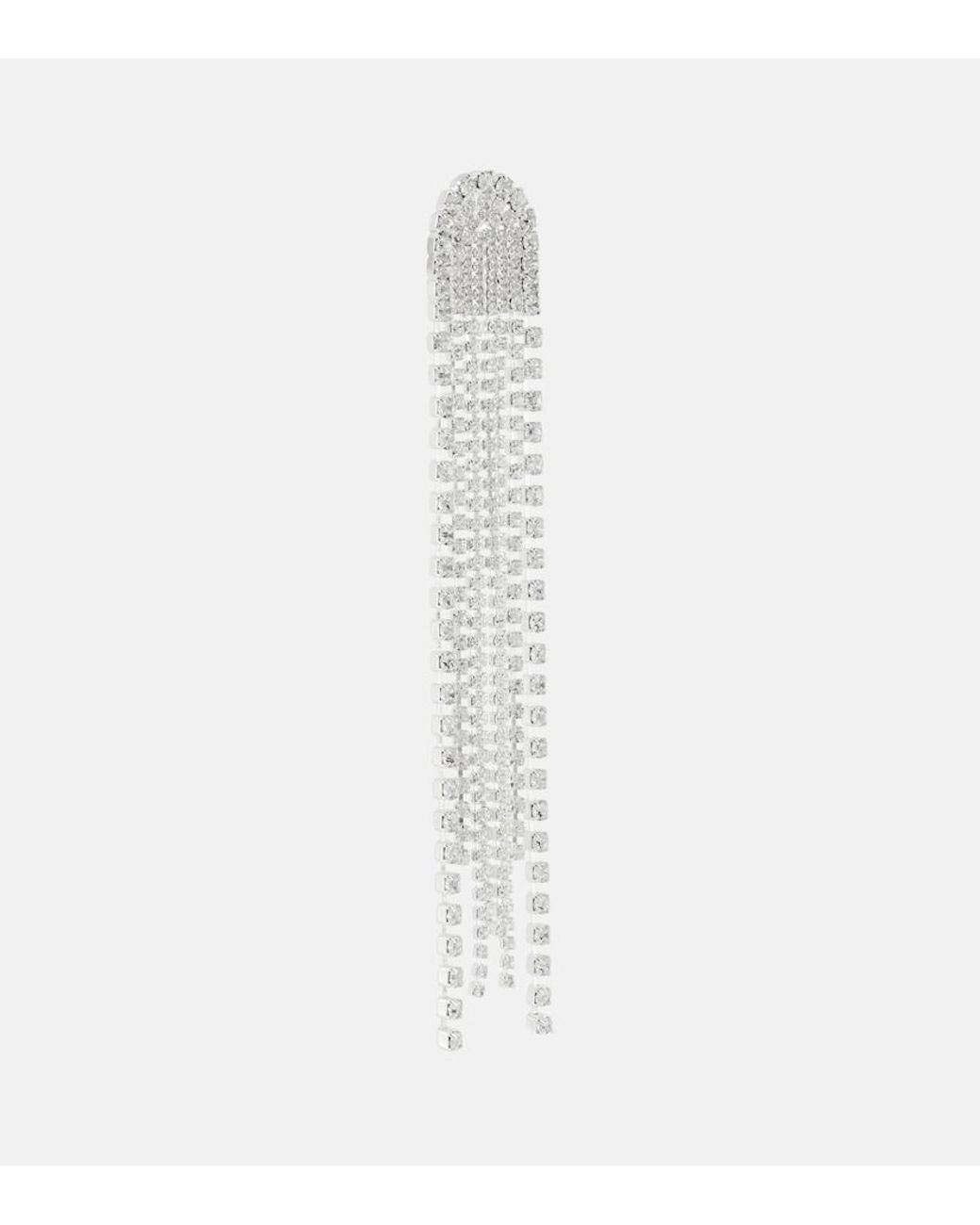 Magda Butrym White Crystal-Embellished Drop Earrings