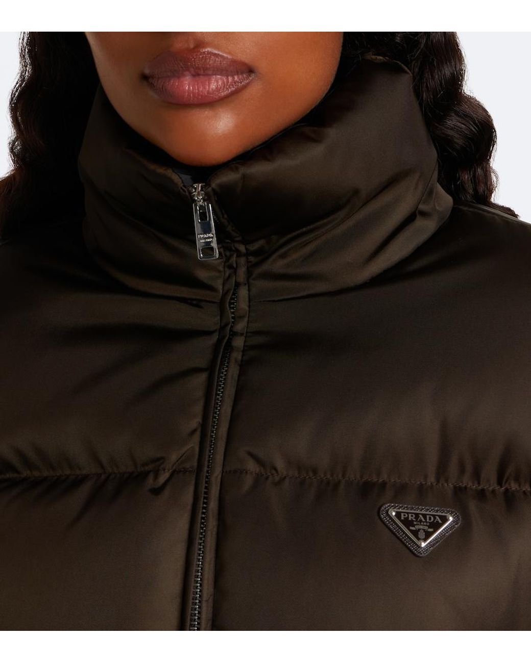 Prada Black Cropped Re-Nylon Down Jacket