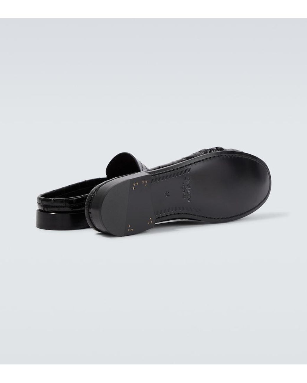 Saint Laurent Black Le Loafer Eel Leather Mules for men