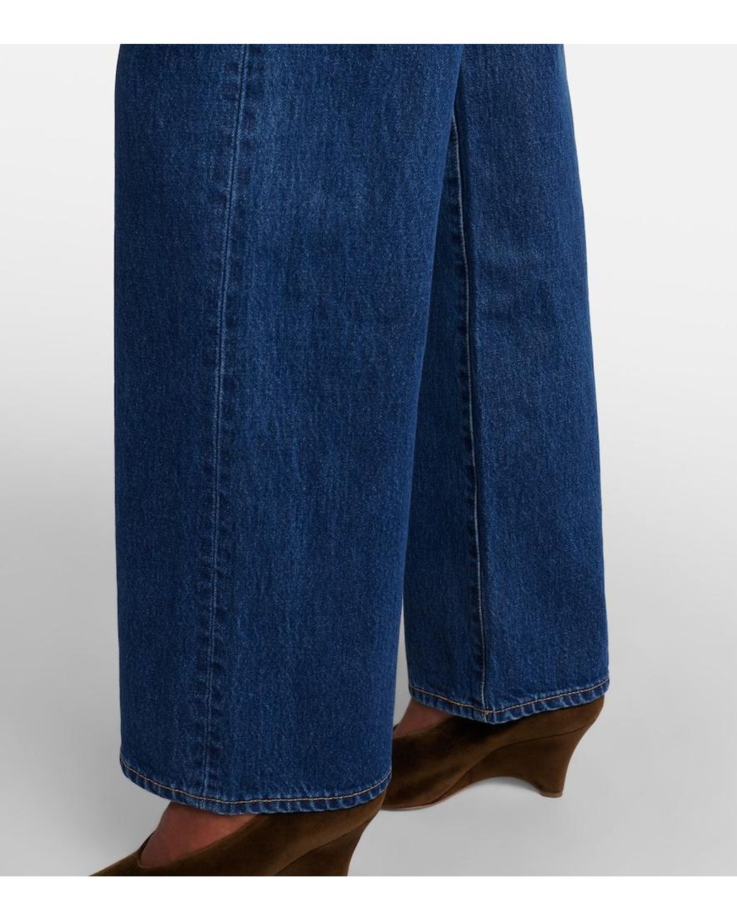 SLVRLAKE Denim Blue Grace Wide-Leg Jeans