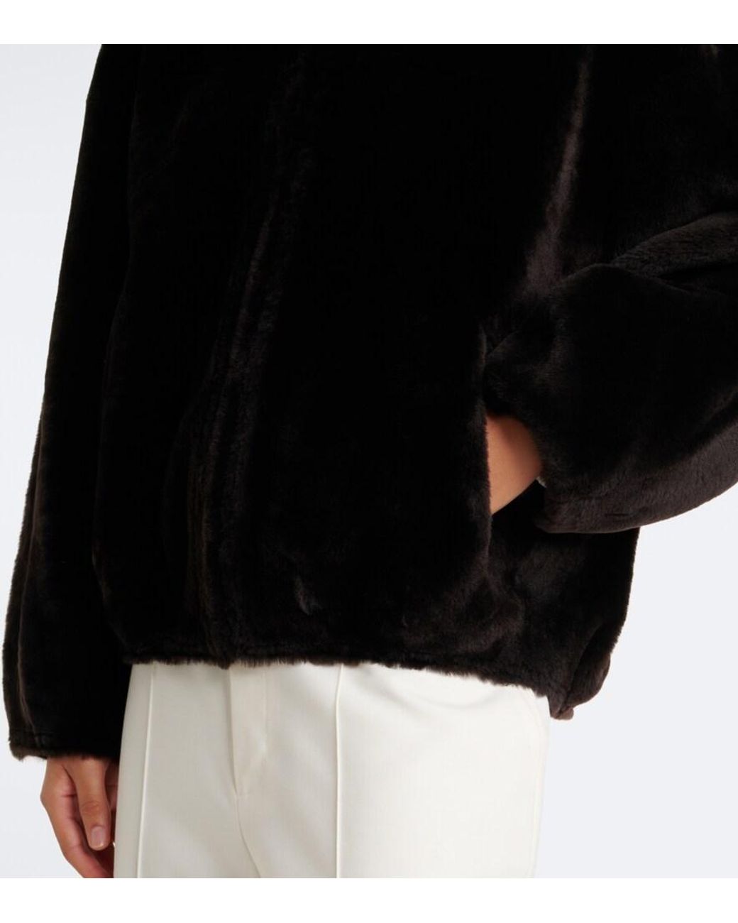 Arma Black Reversible Shearling Bomber Jacket