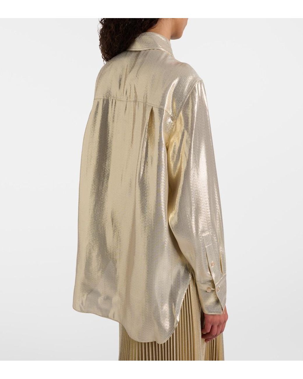 Joseph Natural Capri Silk-Blend Lame Blouse