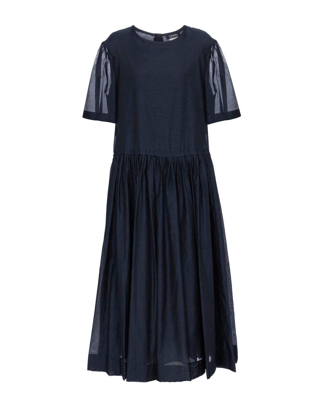 Max Mara Caldeo Cotton And Silk Midi Dress in Blue | Lyst