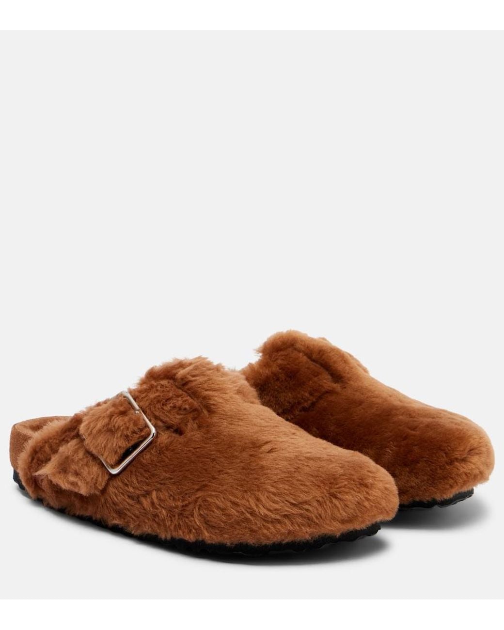 Birkenstock Brown Boston Shearling Clogs