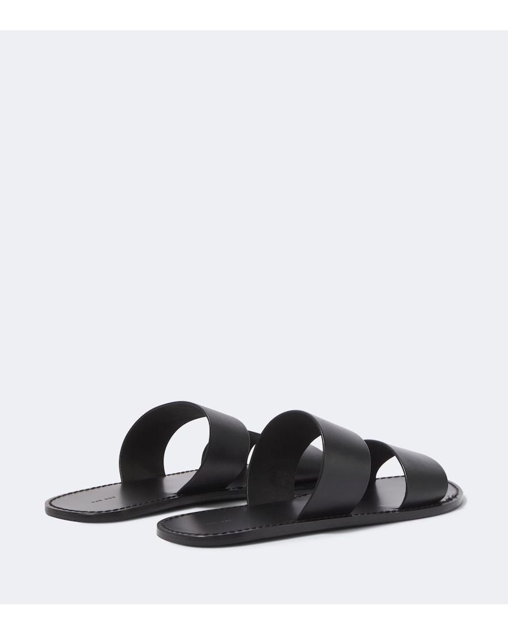 The Row Black Charlie Leather Sandals for men