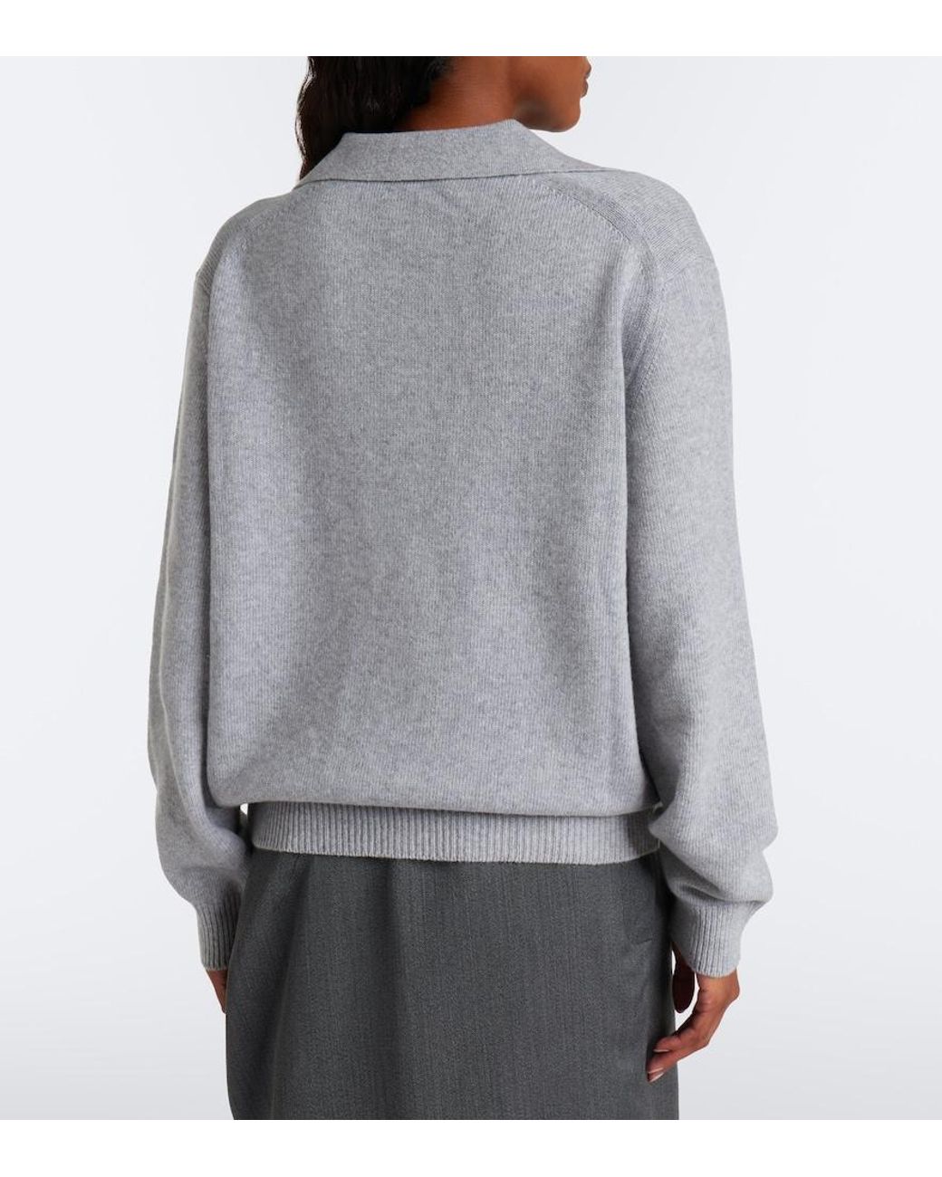 Victoria Beckham Gray Genevieve Wool And Cashmere Sweater