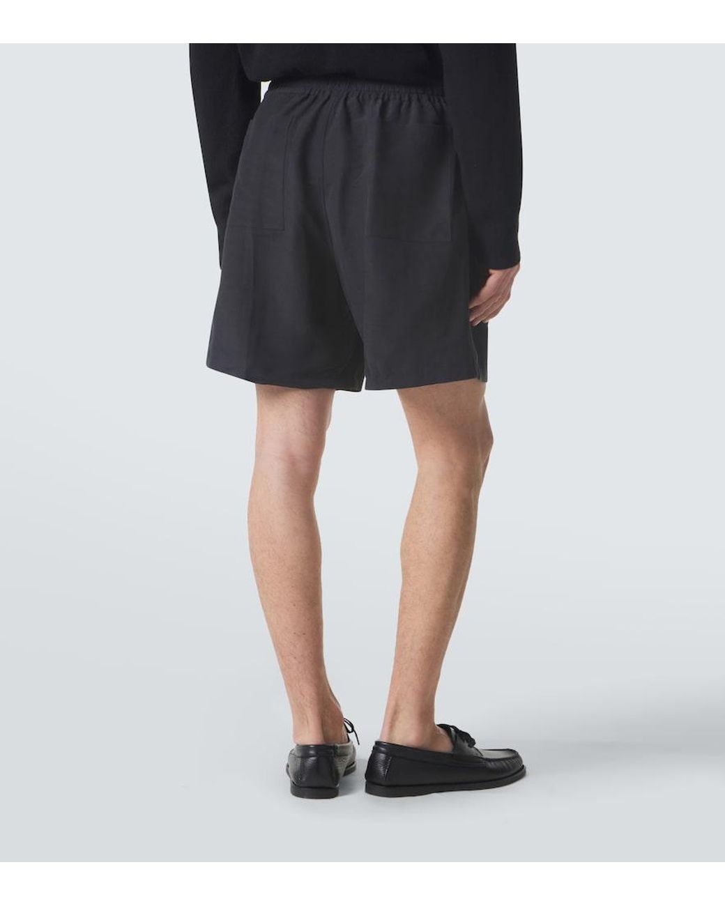 Umit Benan Black Julian Linen And Silk Shorts for men