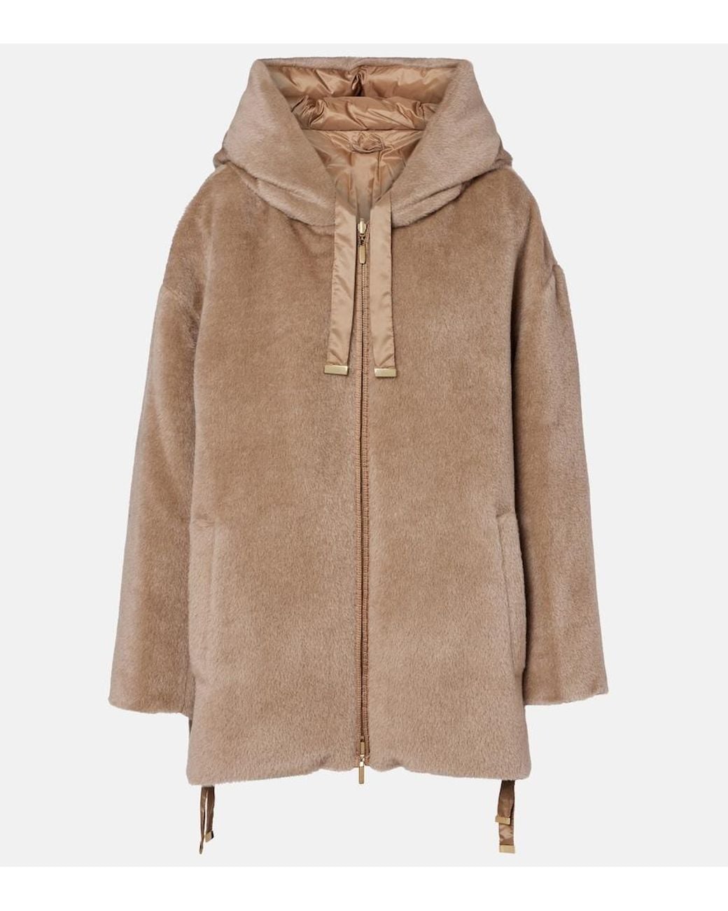 Max Mara Olivia Reversible Alpaca And Wool Down Jacket in Brown