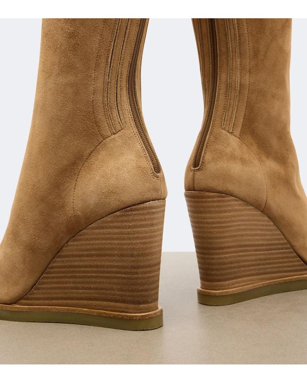 Aquazzura Brown Saint Honore Suede Knee-High Boots