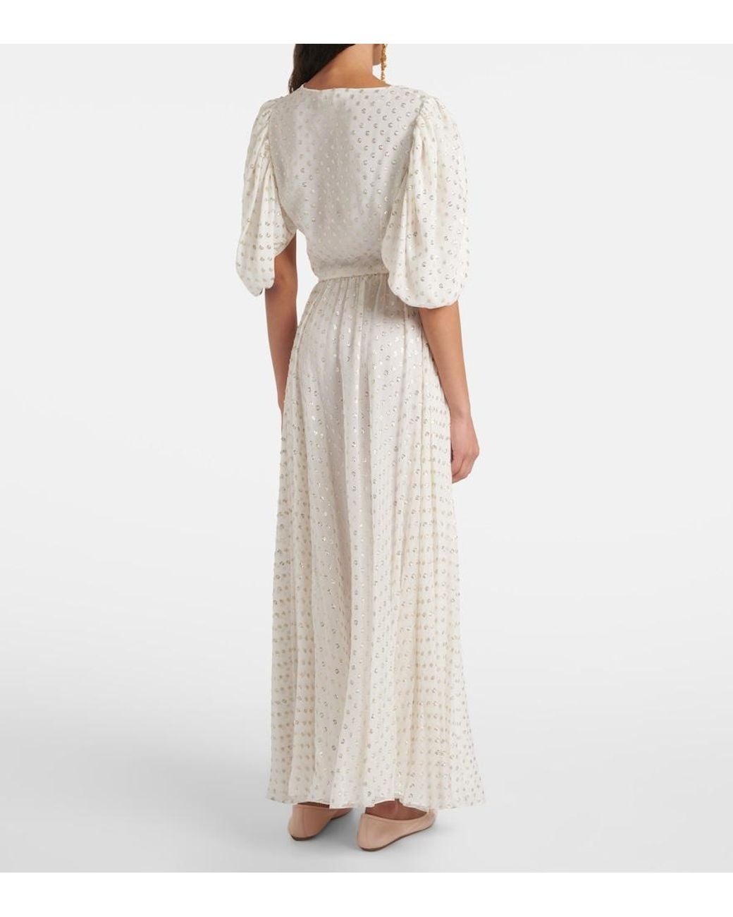 Chloé White Jacquard Silk-Blend Muslin Crop Top