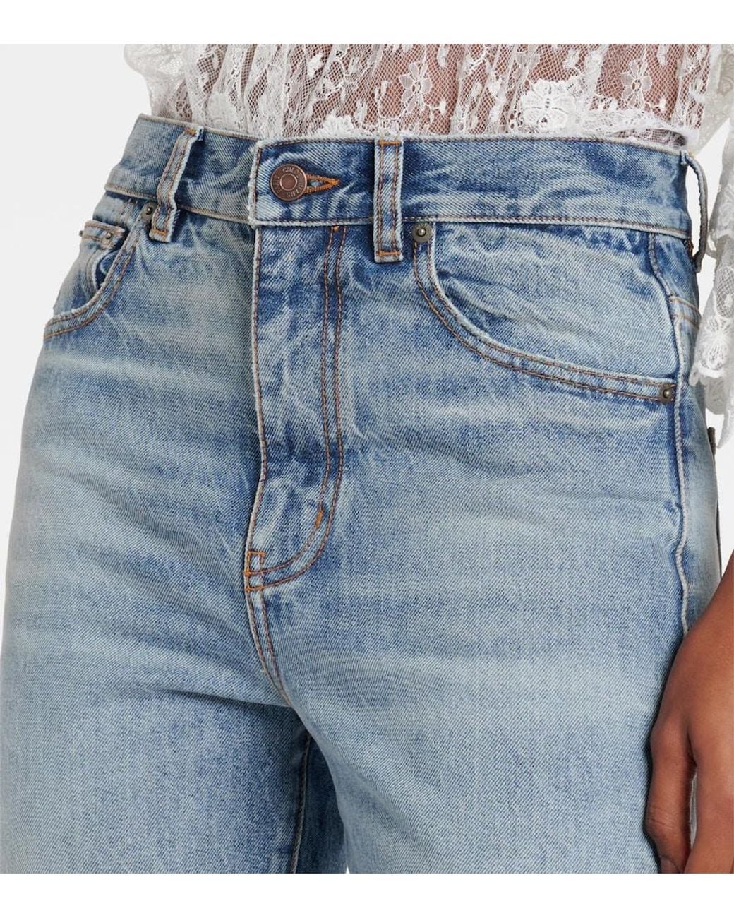 Jeans Flared Patchwork di Chloé in Blue