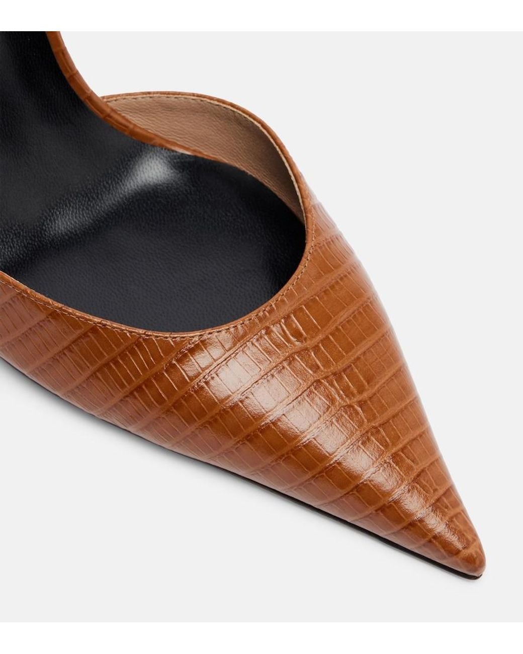 Tom Ford Brown Vertigo Snake-Effect Leather Pumps