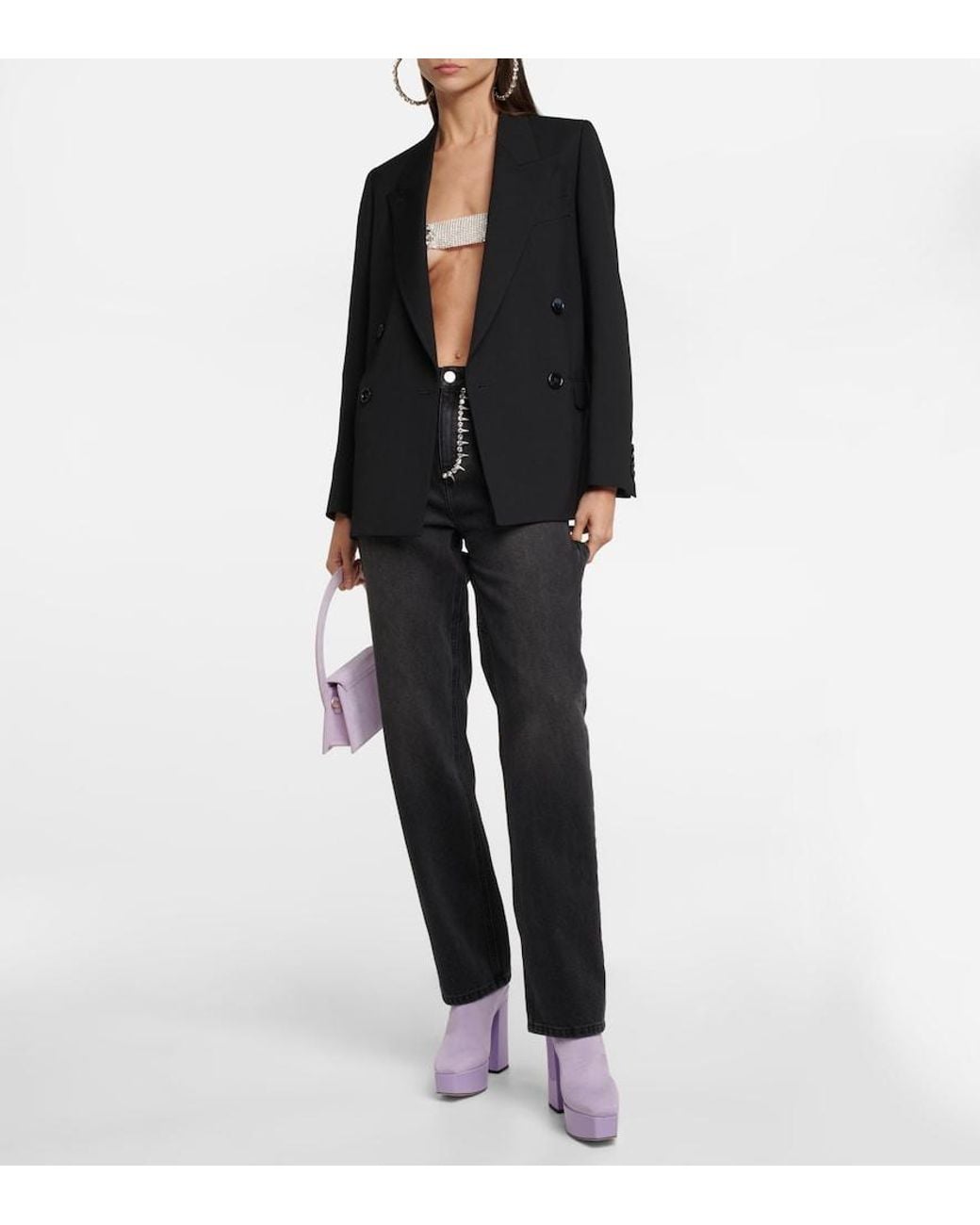 Jimmy Choo Purple Giome Sock Ankle Boots
