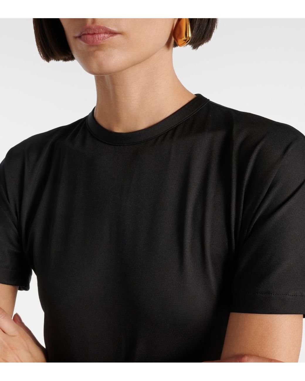 Victoria Beckham Black Gathered Midi Dress
