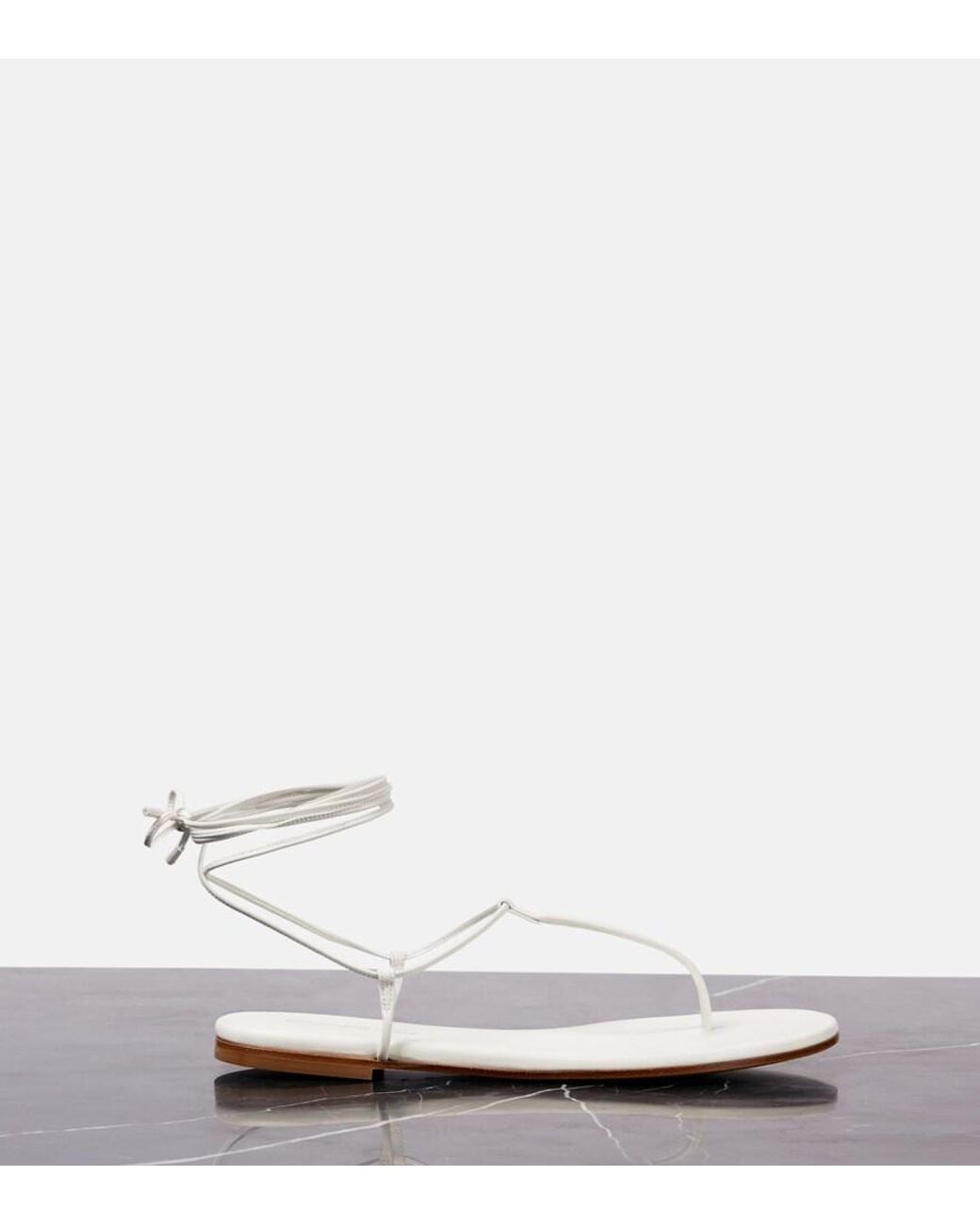 Gianvito Rossi White Gwyneth Leather Sandals