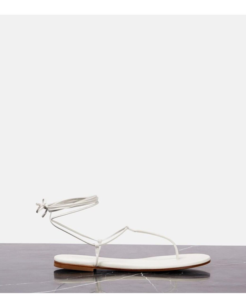 Gianvito Rossi White Sandalen Gwyneth Aus Leder