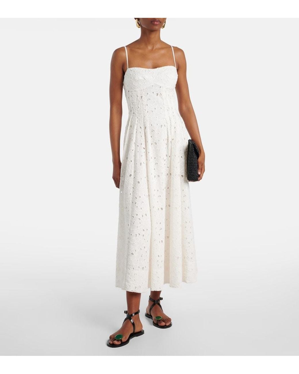 Jonathan Simkhai White Kittiya Broderie Anglaise Cotton Midi Dress