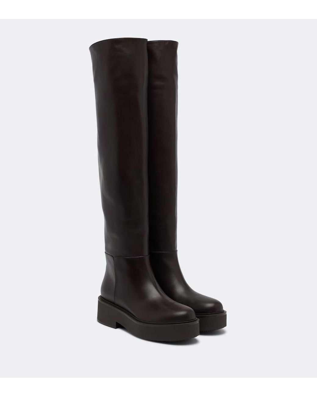 Gianvito Rossi Black Hiro Leather Over-The-Knee Boots
